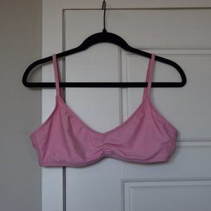Pink target swim suit top